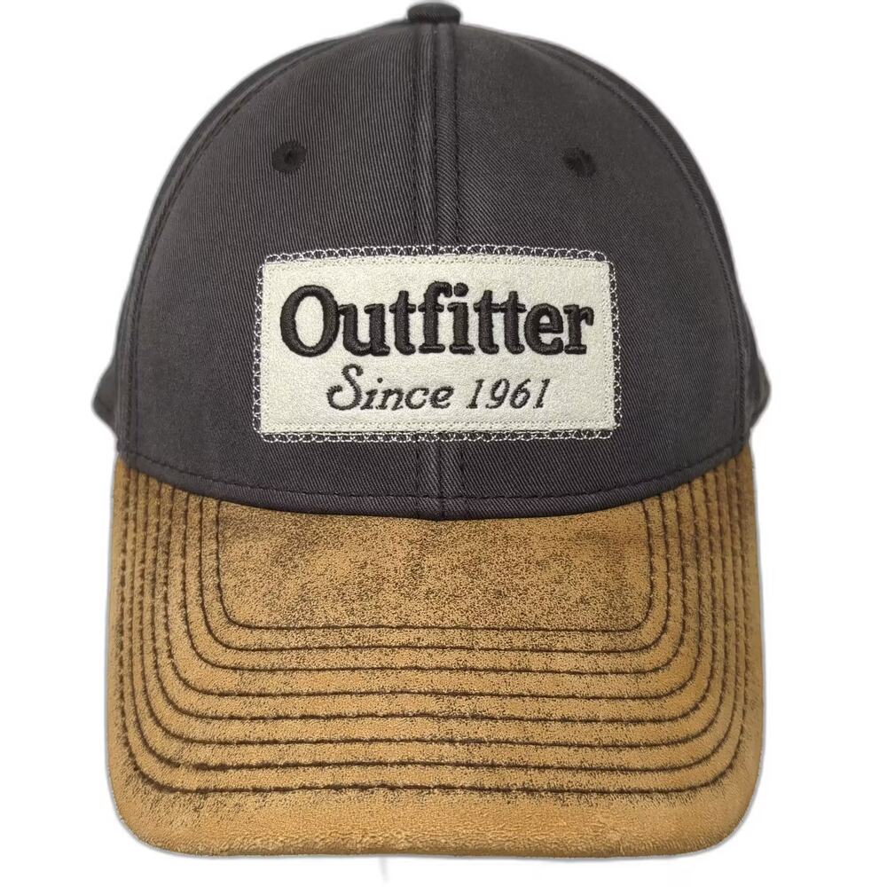 Kudzu Baseball Cap Gray Brown Slideback One Size Leather Brim Outfitter Hat